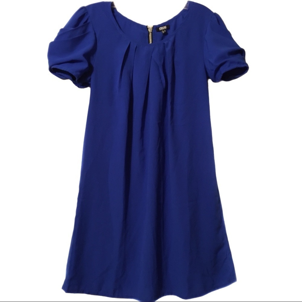 ASOS blue puff sleeve zipper back dress size 4‎ US